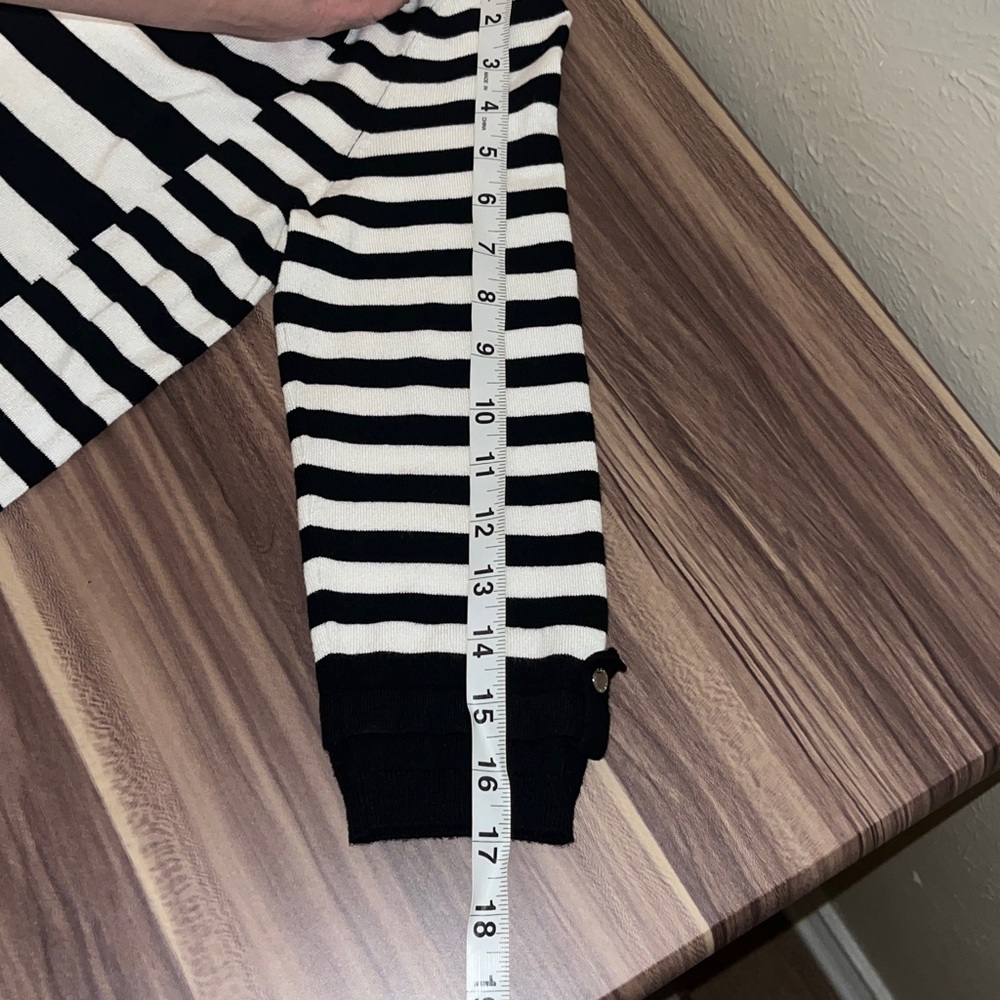 White House Black Market Striped Crew Neck Sweater with 3/4 sleeve - Picture 11 of 13